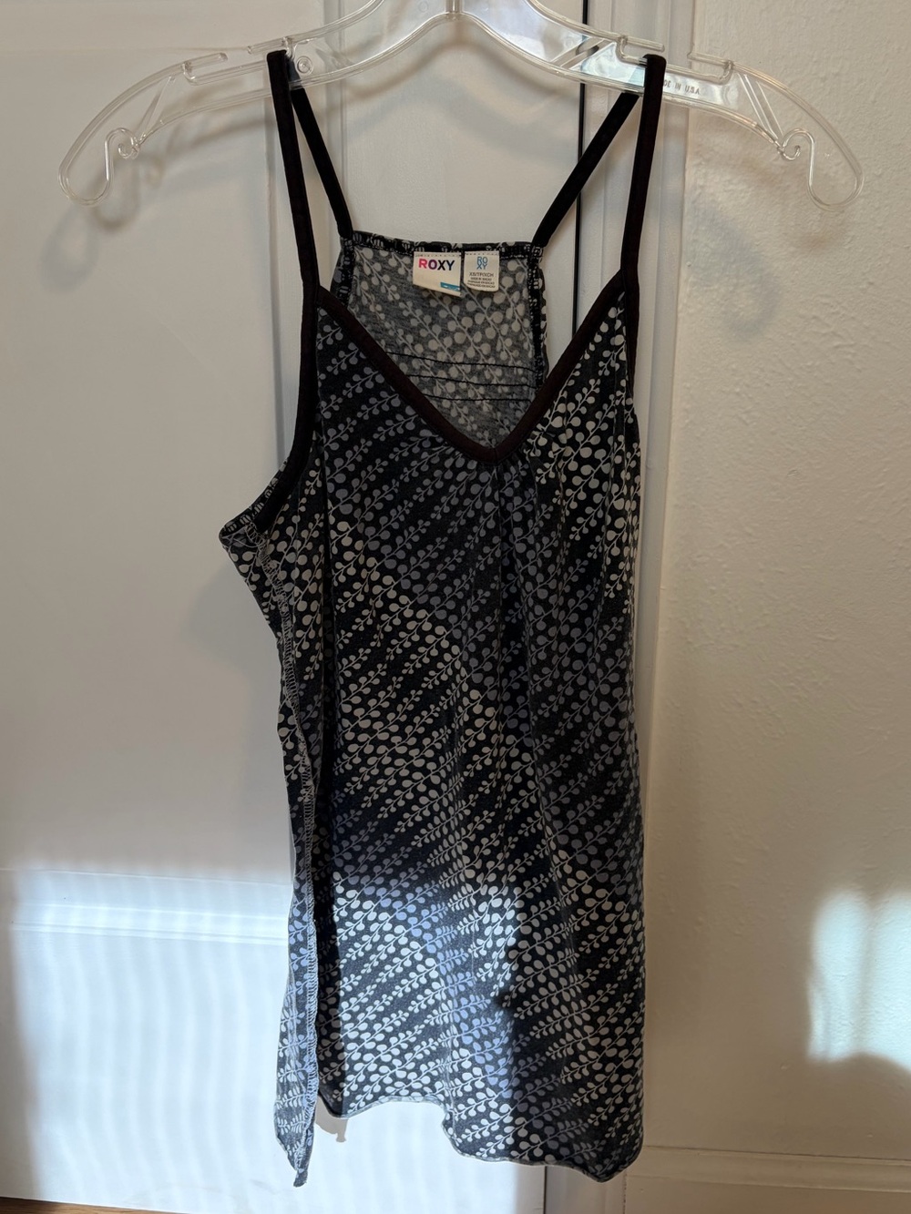 Roxy Black, Blue, and White Printed Strappy Camisole